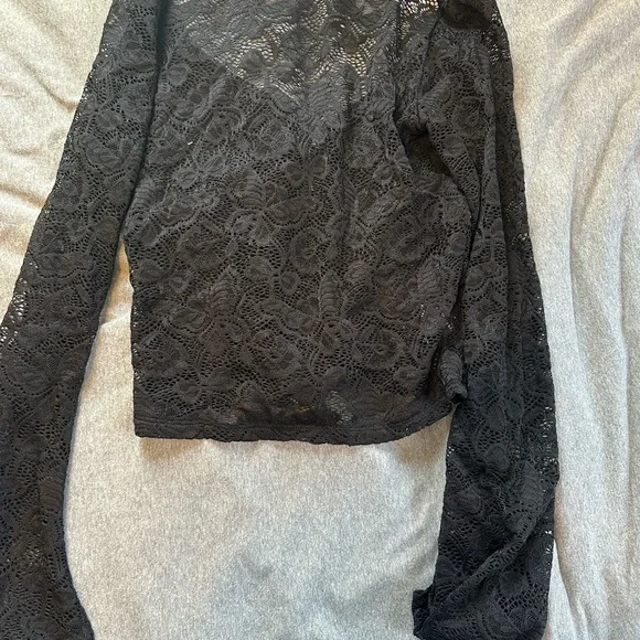 NWT Outcast clothing women’s Elena long sleeve black top L - Picture 5 of 6